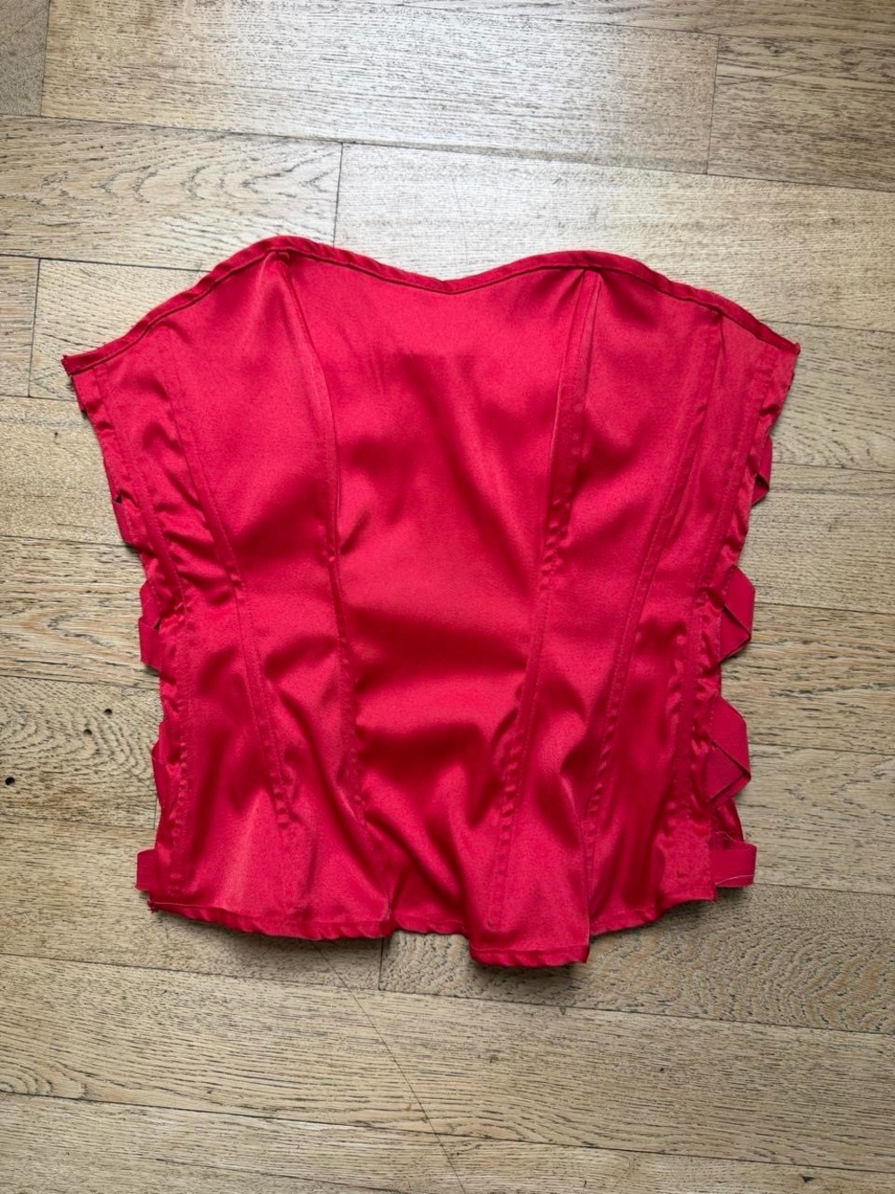 Y2K Charlotte Russe Red Satin Corset Top